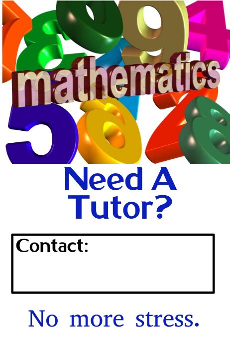 math tutor template postermywall