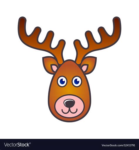 reindeer face christmas icon royalty  vector image