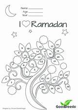 Ramadan Kids Chart Fasting Children Activities Eid Pages Islam Charts Nanima Coloring Good Za Crafts Color Colour Countdown Calender Deeds sketch template