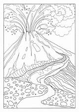 Colouring Pages Volcano Adventures Storytelling sketch template