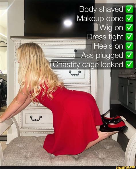 Body Shaved Makeup Done Wig On Dress Tight Sss Heels On Ass Plugged