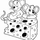 Coloring Mice Blind Cheese Cheesy Surfnetkids Minnie sketch template