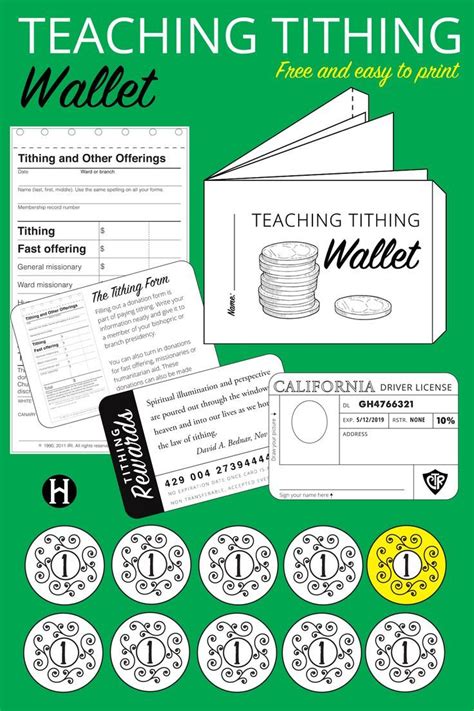 teaching tithing wallet printable lds primary lessons tithing lesson