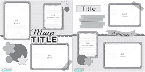page  printable scrapbook layout
