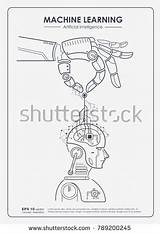 Artificial Intelligence Ai Drawing Robotics Learning Machine Poster Designs Shutterstock Concept sketch template
