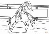 Coloring Rodeo Riding Bronc Pages Horse Bull Roping Calf Printable Cowboy Drawing Paper sketch template