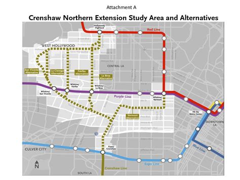 feasibility study    routes  crenshaw north extension  source