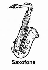 Saxophone Saxophon Saxofone Coloriage Musical Sassofono Colorare Musicali Strumenti Karikatur sketch template