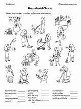 Kids Chores Pages Household Worksheets Worksheet Kindergarten Printable Family Activities Pdf School Grade Reading Chore sketch template