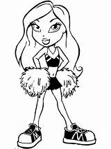 Coloring Cheerleader Pages Printable Girls Color Girl sketch template