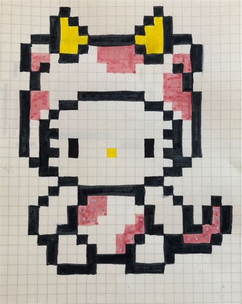 dibujos pixelados de  kitty