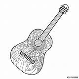Guitar Coloring Electric Acoustic Pages Drawing Vector Adults Book Line Outline Getdrawings Printable Getcolorings Adult Stock Crafty Inspiration Illustration sketch template