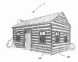 Cabin Coloring Log Pages Perspective Point Library Clipart Mountain sketch template