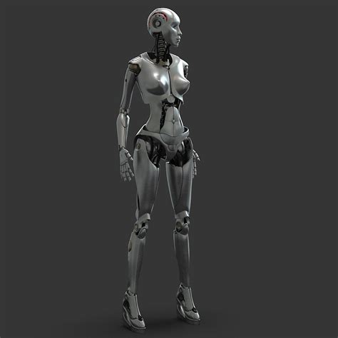 3d model female robot cgtrader