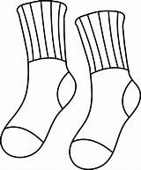 Socks Sock Clip Outline Clipart Coloring Pair Cartoon Template Cliparts Drawing Line Foot Pages Printable Sweetclipart Colorable Christmas Feet Easy sketch template