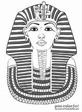 Tutankhamun King Mask Tut Drawing Coloring Egypt Pages Ancient Drawings Template Sketch Tuts Paintingvalley Print Color Printcolorfun sketch template