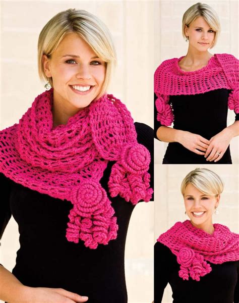 free crochet pattern for a roses and lace scarf ⋆ crochet kingdom