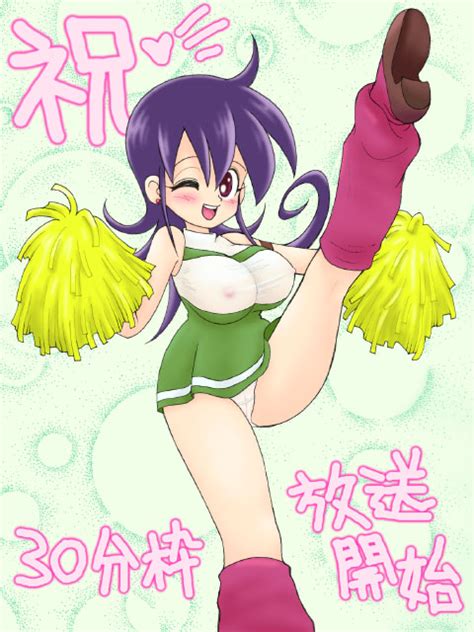 rule 34 blush cheerleader duel masters leg lift long hair mimi