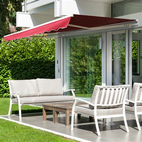 outsunny awning  outdoor balcony retractable waterproof  ebay