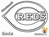 Coloring Pages Baseball Logo Mlb Softball Reds Cincinnati Cubs Chicago Kids Drawing Printable Mascot Print Bengals Major League Clipart Red sketch template