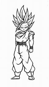 Gohan Saiyan Goku Colorare Dbz Coloringhome Zamasu sketch template