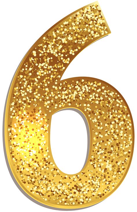 Number Six Gold Shining Png Clip Art Image Gallery Yopriceville