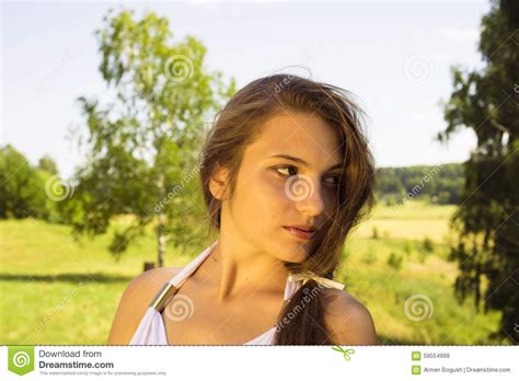 teen girl dressed in casual short dress stock image