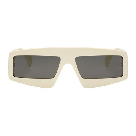 gucci off white oversized sunglasses rectangular sunglasses