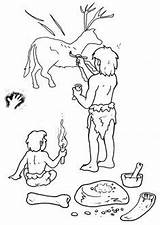 Rupestre Kids Coloring Primitivi Pages Prehistoric Uomini Preistoria sketch template