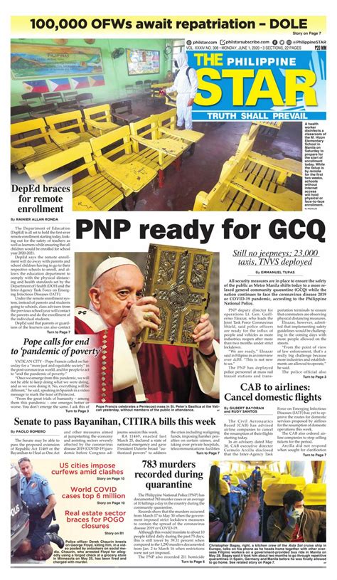 The Philippine Star June 01 2020 Newspaper Get Your Digital Subscription