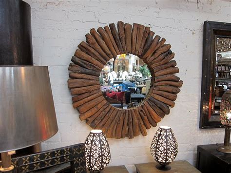 hand reclaimed teak drift wood mirror frame