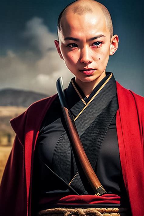 bald samurai girl raiart