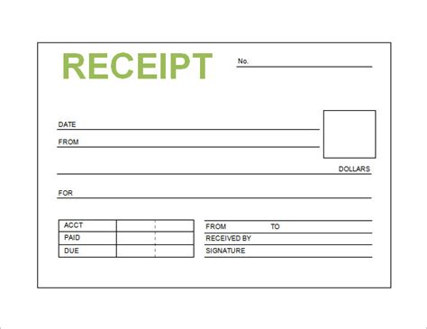 receipt template   word documents   types