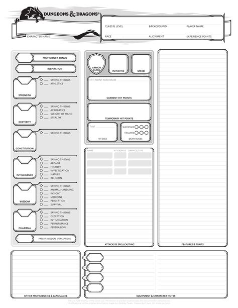 character creation  form fillable printable forms