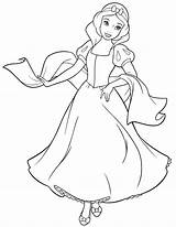 Princess Outline Drawing Disney Getdrawings Coloring Snow sketch template