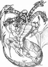 Tiamat Dragons Queen Drawings Deviantart sketch template