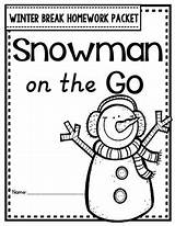 Winter Homework Packet Break Snowman Go Preview sketch template