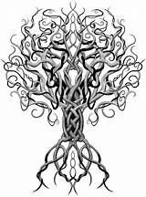 Celtic Tree Life Yggdrasil Tattoos Tattoo sketch template