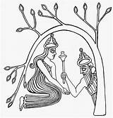 Dumuzi Inanna Underworld Ishtar Eridu Arbol Mitologia Genesis Sumerian Sumeria Mesopotamian Goddesses Descent Mesopotamia Spouse Deceased Mesopotamiangods Kings Antepasados sketch template