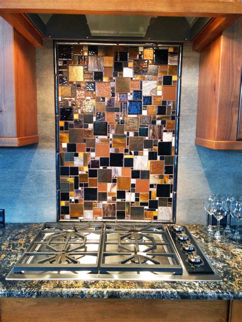 fused glass mosaic patchwork kitchen backsplash designer glass mosaics