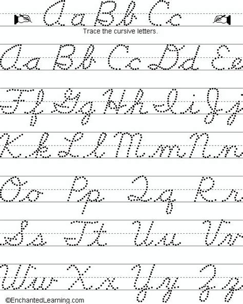 printable cursive writing practice pages