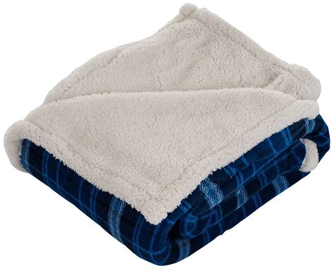bedford home throw blanket fleecesherpa blue   shipping
