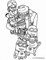Coloring Despicable Pages Minions Gru Printable Agnes Edith sketch template