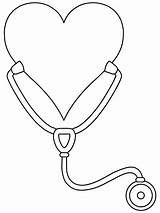 Stethoscope Coloring Pages Template People sketch template
