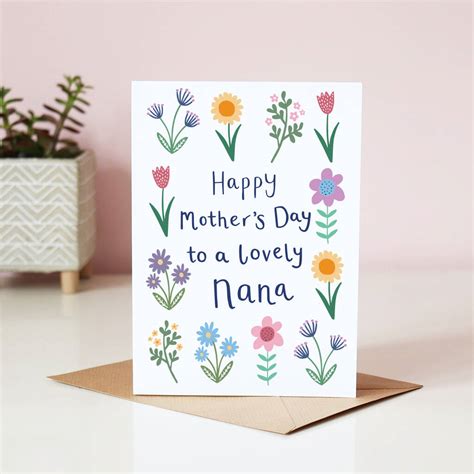 floral nana mothers day card  sarah catherine