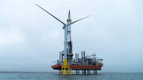 time lapse worlds  powerful offshore wind turbine installed  scotland gcaptain