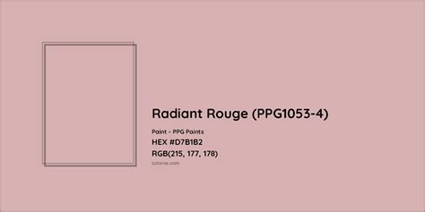 radiant rouge ppg  complementary   color   code dbb colorxscom