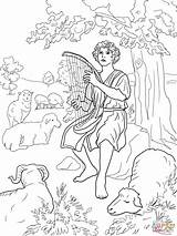 David Coloring Pages Shepherd Boy Goliath Ark Absalom Covenant Ausmalbilder Abigail Printable Harp Para King Koenig Color Bible Kids Colorir sketch template