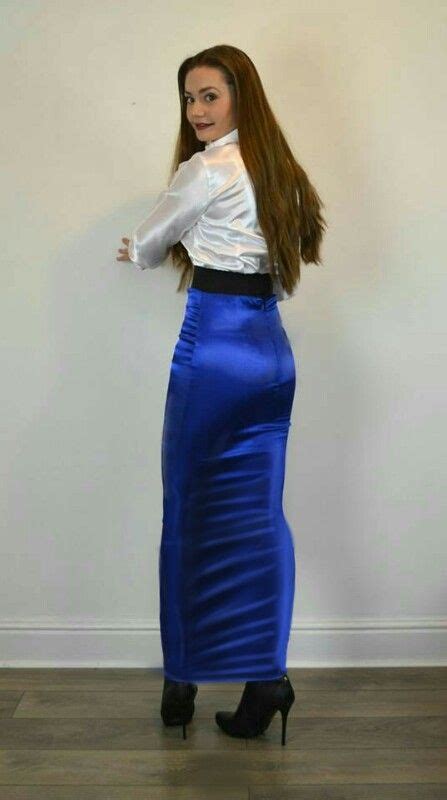 long blue stretch satin hobble skirt hobble skirt hobble dress long