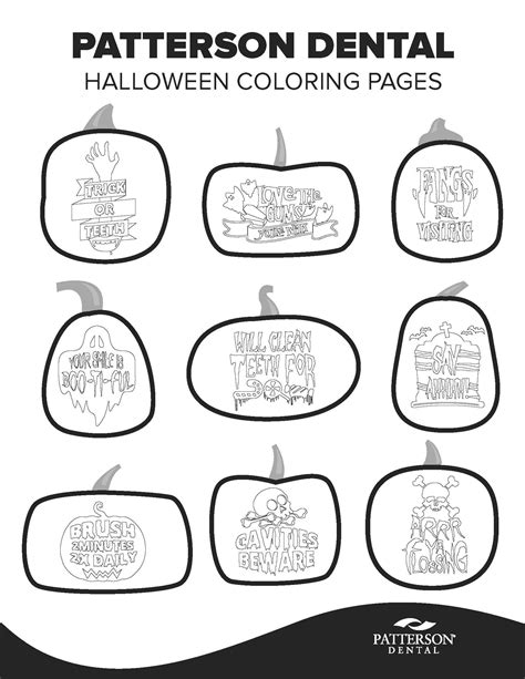 halloween coloring pages featuring punny dental phrases